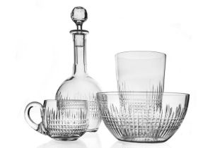 Baccarat, an extensive Nancy cut glass wine service, designed circa 1909, including ten punch