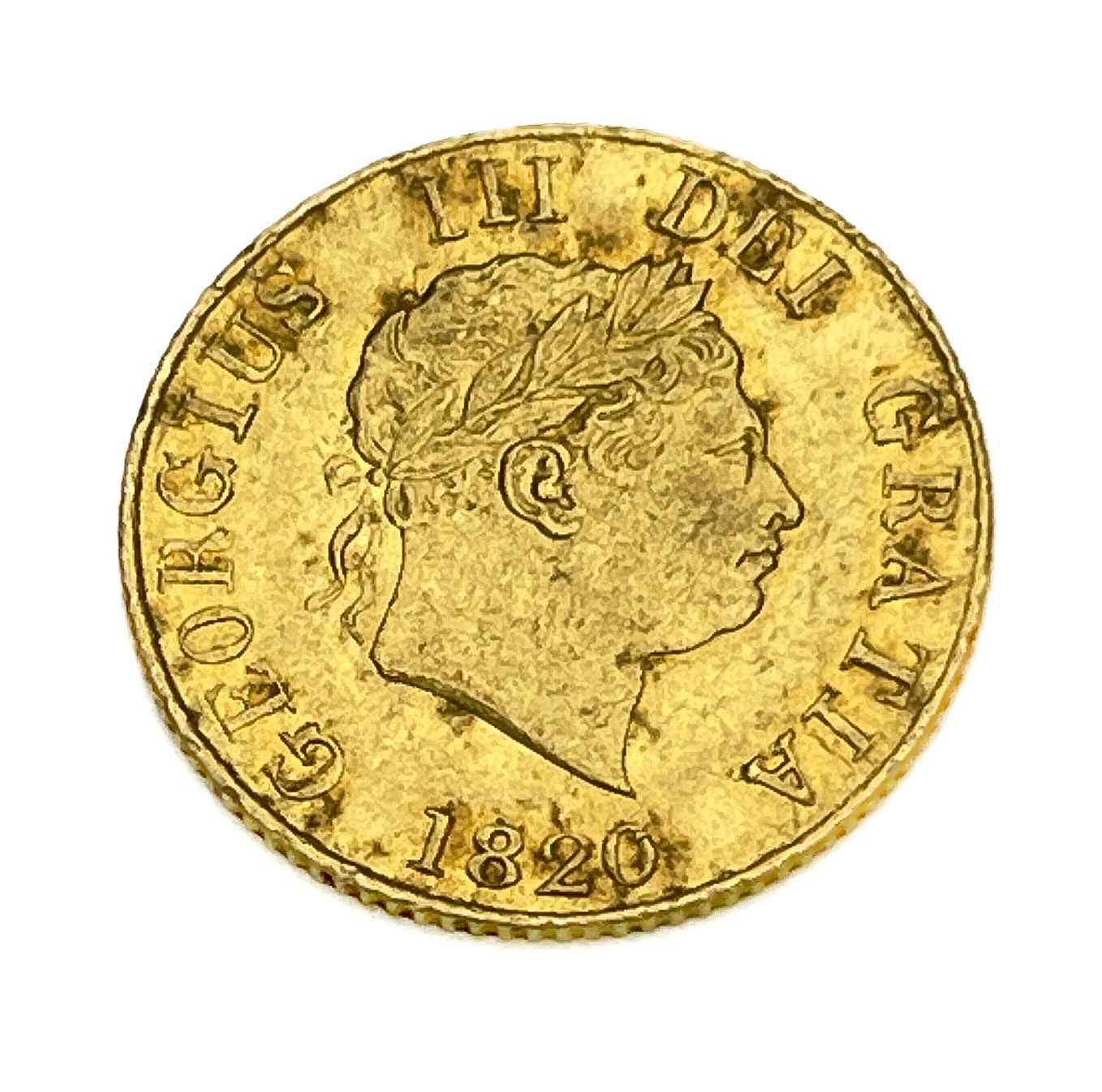 George III, Half Sovereign, 1820, rare. S3786