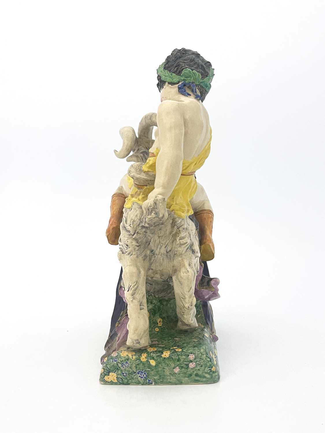 Charles Vyse for Chelsea Pottery, Bacchus on a Goat, 1921, modelled as a Classical boy on a - Image 3 of 9
