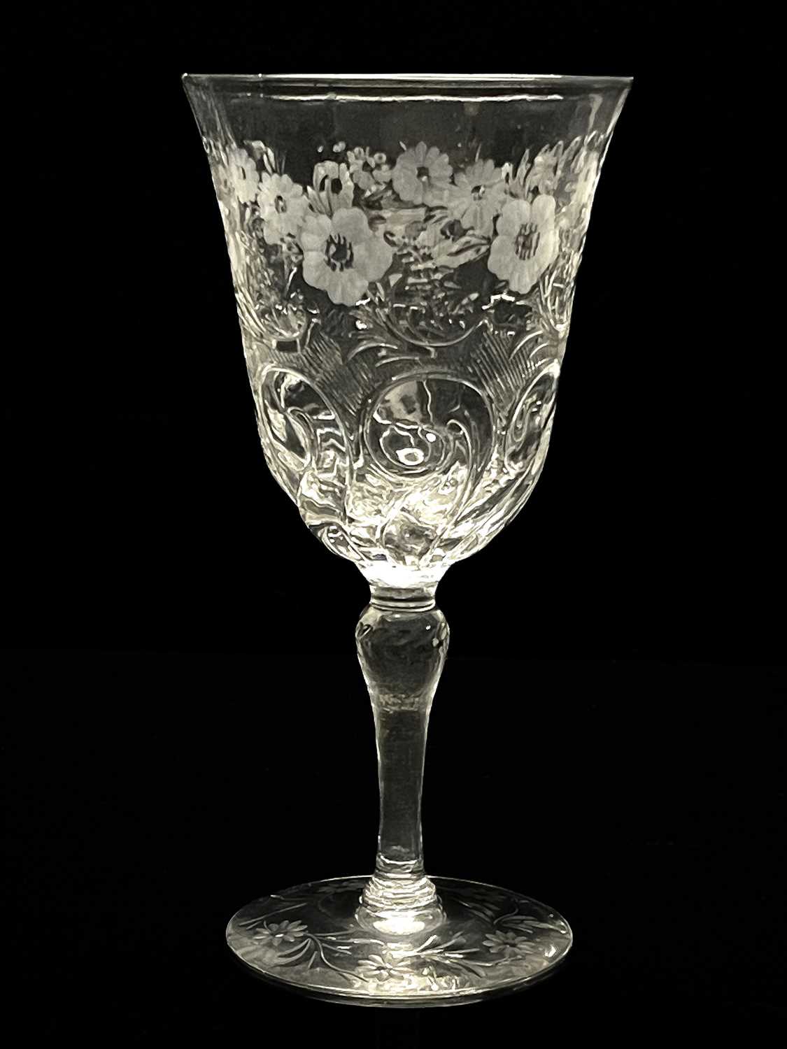 Thomas Webb and Sons, an Edwardian Stourbridge Intaglio engraved rock crystal wine glass, circa - Image 3 of 5