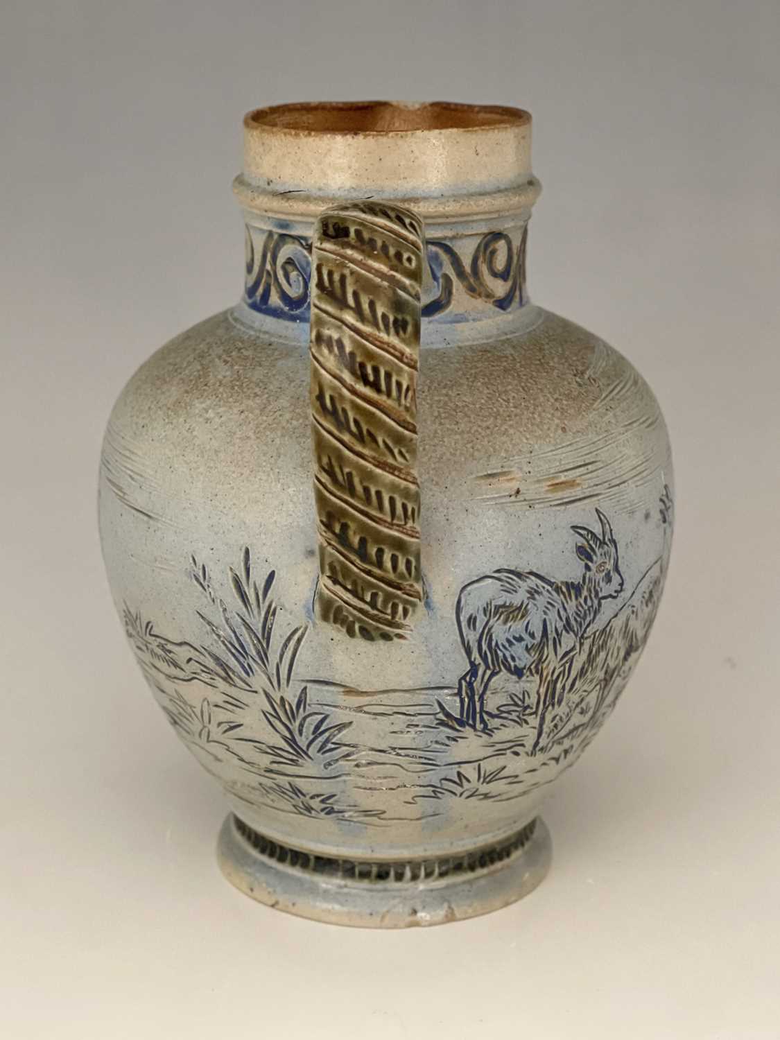 Hannah Barlow for Doulton Lambeth, a stoneware jug, 1874, shouldered ovoid form, sgraffito decorated - Image 9 of 9