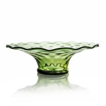 An Arts and Crafts glass bowl, in the style of George Walton for James Couper, Clutha, optic diamond