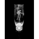 Richard Sussmuth (attributed), a pair of Art Deco engraved glass highball glasses, each etched