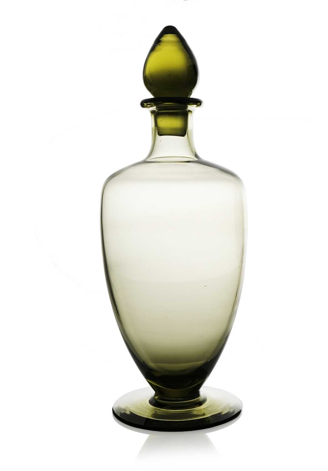 Ernest Gordon for Afors, a Scandinavian Modernist glass decanter, circa 1950s, shouldered and footed