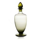 Ernest Gordon for Afors, a Scandinavian Modernist glass decanter, circa 1950s, shouldered and footed