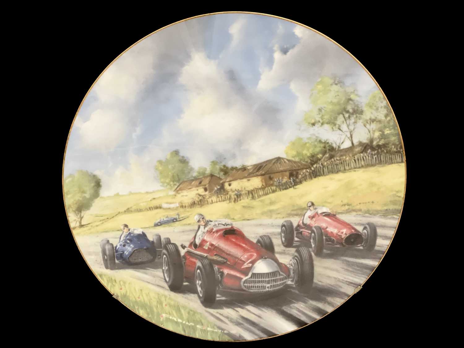 Gordon C. Davies (British, 20th Century), No.2 Alfa Romeo, No.4 Ferrari, No.33 Talbot Lago, signed - Image 3 of 6