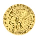 USA, 2.5 Dollars, 1908, Indian Head