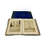 Two late Victorian sepia photograph albums, dated 1880 and 1886, UK and Continental Europe