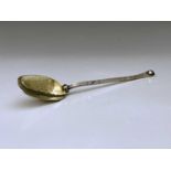 Michael Bolton, an Arts and Crafts style silver spoon, London 1998, the oval form bowl planished and