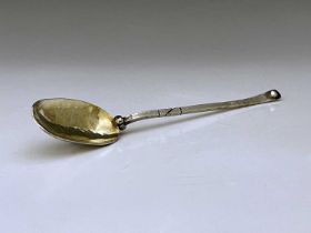 Michael Bolton, an Arts and Crafts style silver spoon, London 1998, the oval form bowl planished and