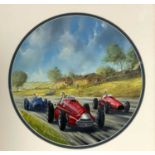 Gordon C. Davies (British, 20th Century), No.2 Alfa Romeo, No.4 Ferrari, No.33 Talbot Lago, signed