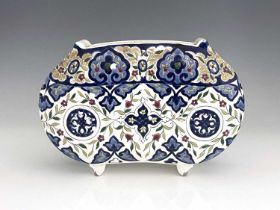 A French Aesthetic Movement faience enamelled vase, probably Gien circa 1870, in the Persian