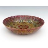 Richard Joyce for Pilkington, a Royal Lancastrian lustre bowl, circa 1920s, relief moulded shallow