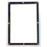 A Rowley Gallery Arts & Crafts pier mirror, gitt and blue frame with interspaced silvered squares,