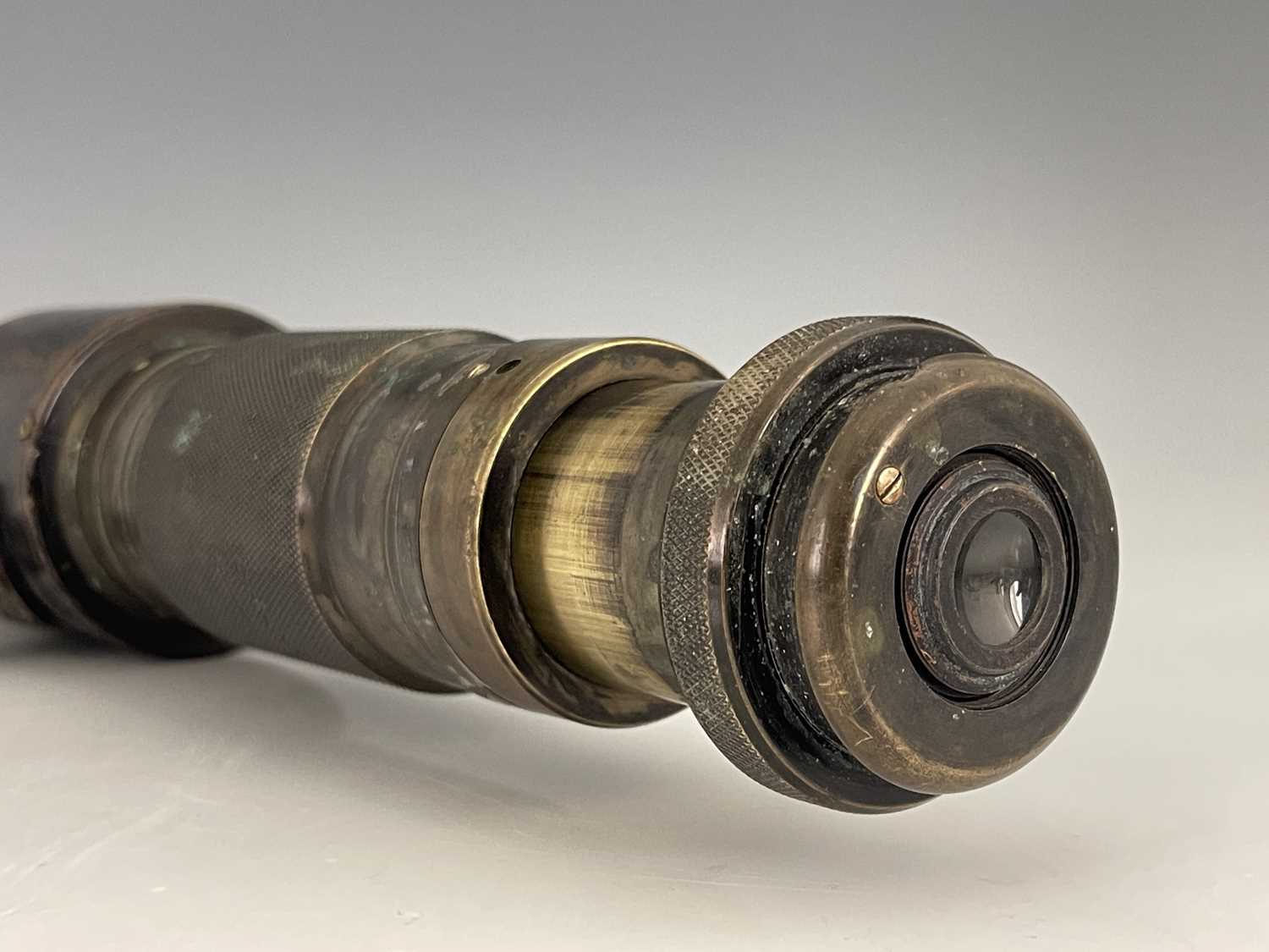 A WWI Ross of London sighting telescope, blackened brass barrel with 'Change of Power' adjustment, - Image 4 of 4