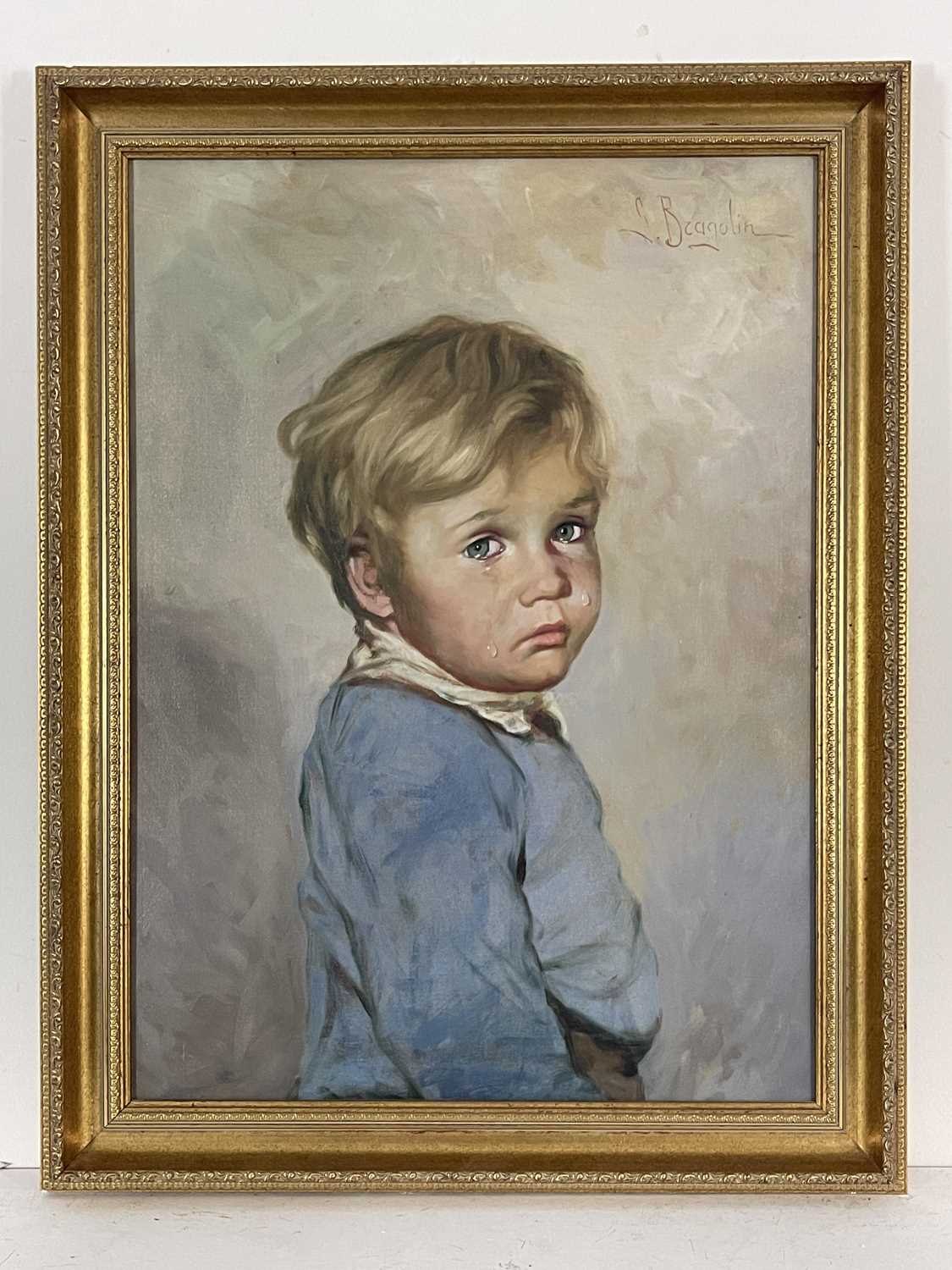 Giovanni Bragolin (Italian, 1911-1981), Little Boy, signed u.r., oil on canvas, 68 by 50cm, gilt - Image 2 of 4
