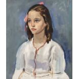 Philip Naviasky (British, 1894-1983), portrait of a young girl, bust-length wearing a white dress