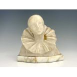 A..Gentili (?) (Italian, early 20th Century), bust of a Pierrot, signed verso, white marble, mounted