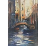 Michael Aubrey (British, 20th Century), Backwater in Venice, signed l..r, titled verso, watercolour,