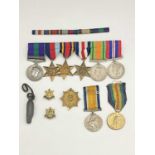 A World War II and Palestine medal group, 5250763 Pte F Dugmore E Worcestershire Regiment, Burma