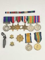 A World War II and Palestine medal group, 5250763 Pte F Dugmore E Worcestershire Regiment, Burma