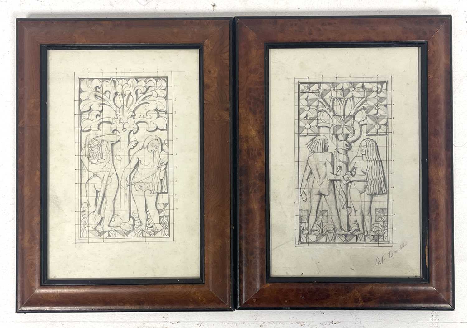 Charles Frederick Tunnicliffe R.A. (British, 1901-1979), designs for stained glass windows, a pair - Image 3 of 4