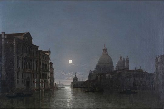 Henry Pether (French, 1800-c.1865), Grande Canal, S. Maria Della Salute, Venice, signed l.l., titled - Image 1 of 9