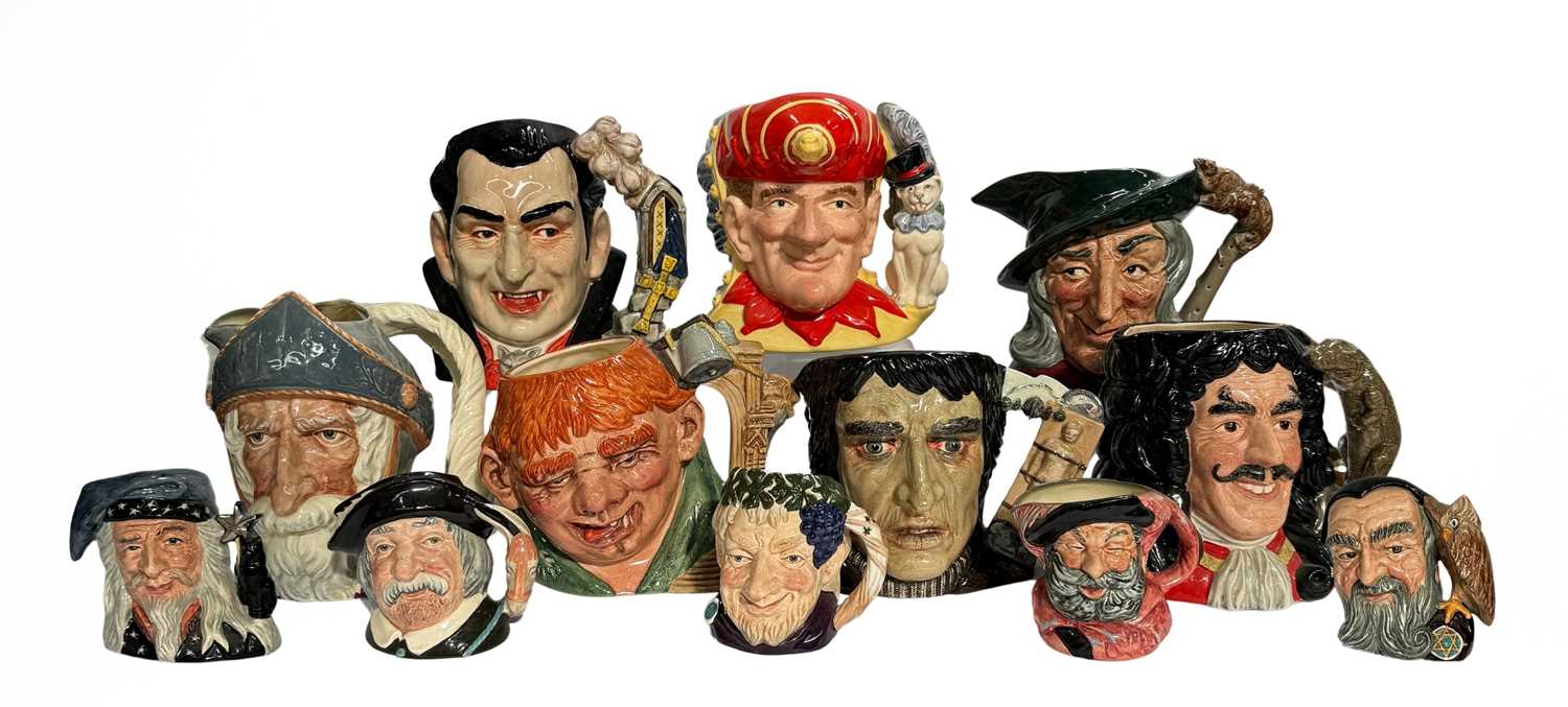 Doulton Character Jugs: a collection of large and small fictional character jugs including '