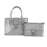 Coccinelle, two silver leather crossbody handbags