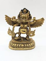 A gilded brass study of Garuda, Tibet, circa 20th century, H.13cm