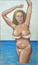 Gregoire Muller (Swiss b.1947), Giovanna, 1986, oil on canvas, 156cm x 85.5cm