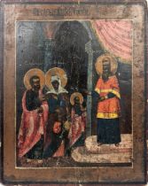 An 18th or 19th century Russian Orthodox icon, depicting the Presentation in the Temple, tempura
