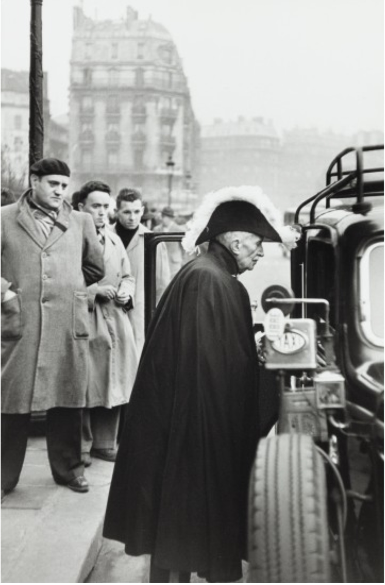 Henri Cartier-Bresson (French, 1908-2004), Academician on his way to Notre Dame Paris, 1953,