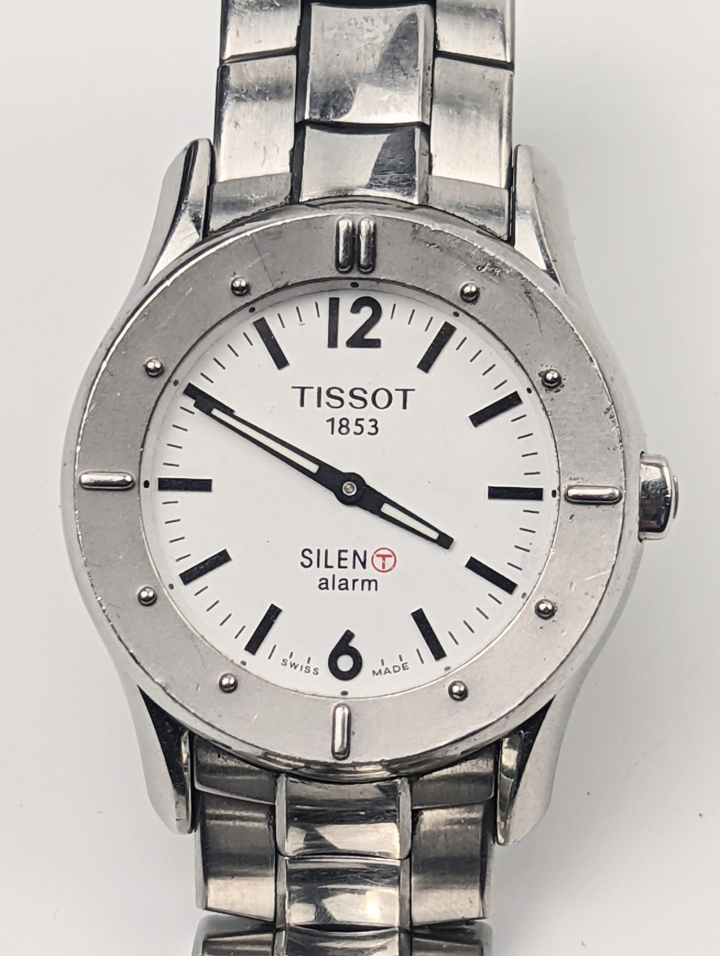 Tissot Silent-T alarm watch, stainless steel bracelet