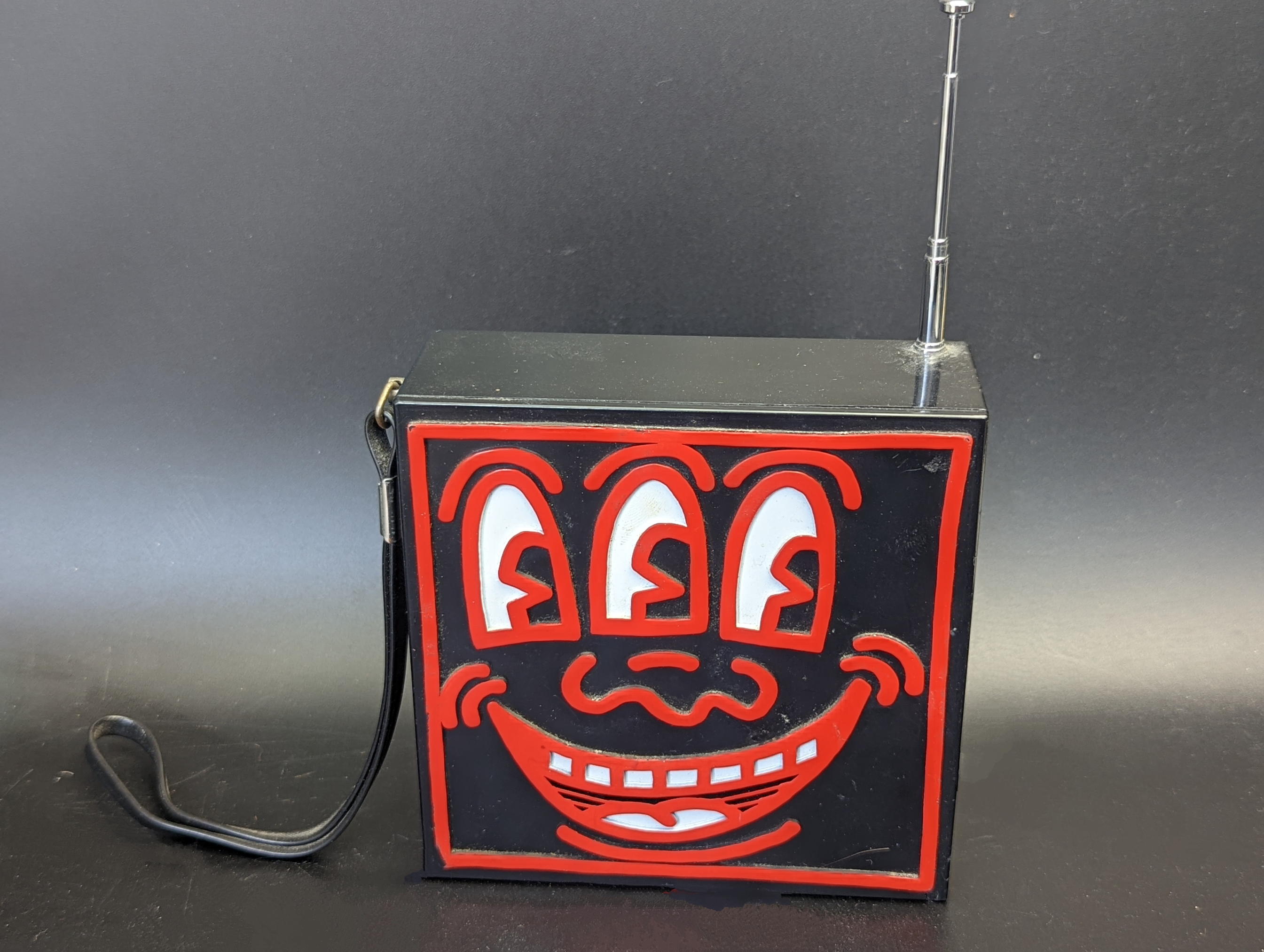 Keith Haring, Pop Shop - AM/FM Radio, red version, 1985, 10cm x 10cm - Image 2 of 3