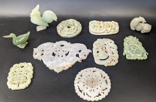 A collection of 10 Chinese jade carvings