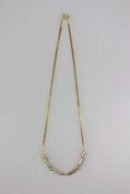 Flache 18K Ankerkette mit Diamanten