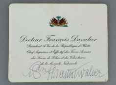 Autograph Dr. Francois Duvalier auch Papa Doc genannt