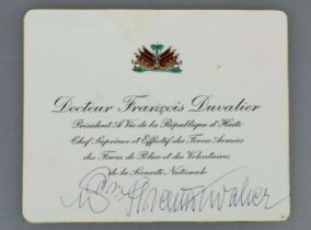 Autograph Dr. Francois Duvalier auch Papa Doc genannt
