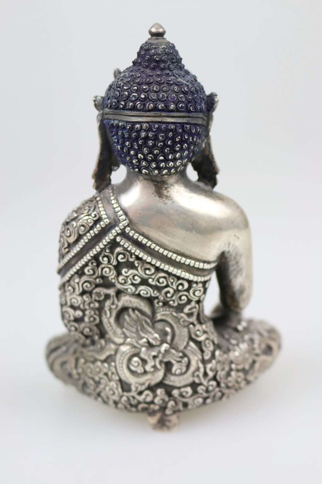 Buddha, Silber, wohl 19. Jh., Nepal. - Image 2 of 3