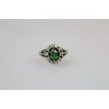 14K WG Ring mit Peridot und Brillanten