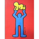 Keith Haring-man holding Baby