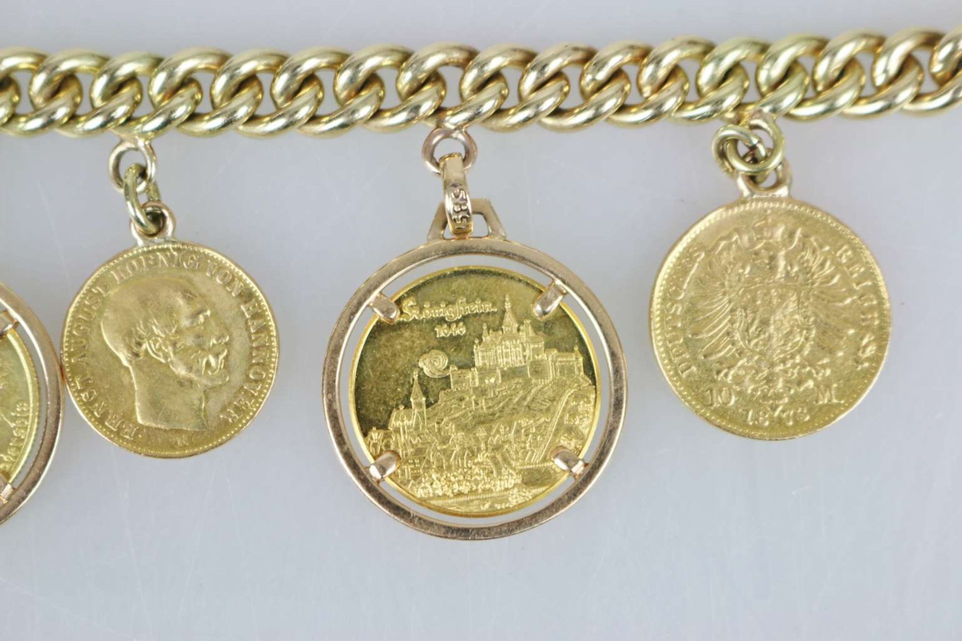 14K Bettelarmband mit 6 Goldmünzen - Bild 3 aus 4