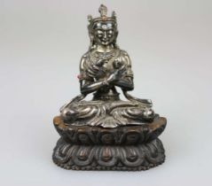 Vajrasattva, Buddha der Reinheit, Silber, Tibet, wohl 19. Jh.