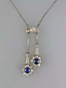 Lavallière-Collier mit Diamanten und Saphiren