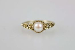 14K Ring mit Perle