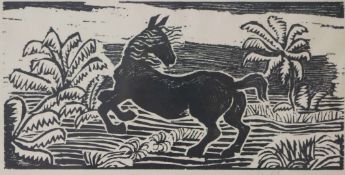 Otto PANKOK (1893-1966), laufendes Pferd, Holzschnitt