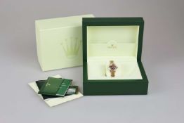 Rolex Damenarmbanduhr, Oyster Perpetual DATEJUST mit Brillianten, 18K Rosegold