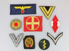 Drittes Reich, Konvolut von 9 Stoffabzeichen