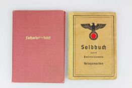 Drittes Reich Facharbeiterbrief und Soldbuch
